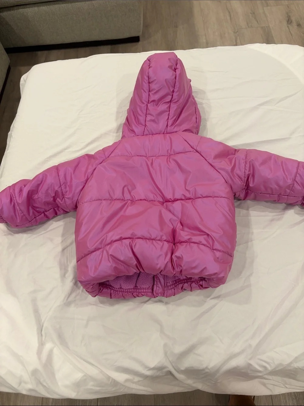 BearPaw Pink Puffer Jacket with Logo Patch